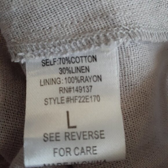 Altar'd State NWT Women's Large Gray Violet Linen Blend Back Tie Shorts Romper - Picture 6 of 12